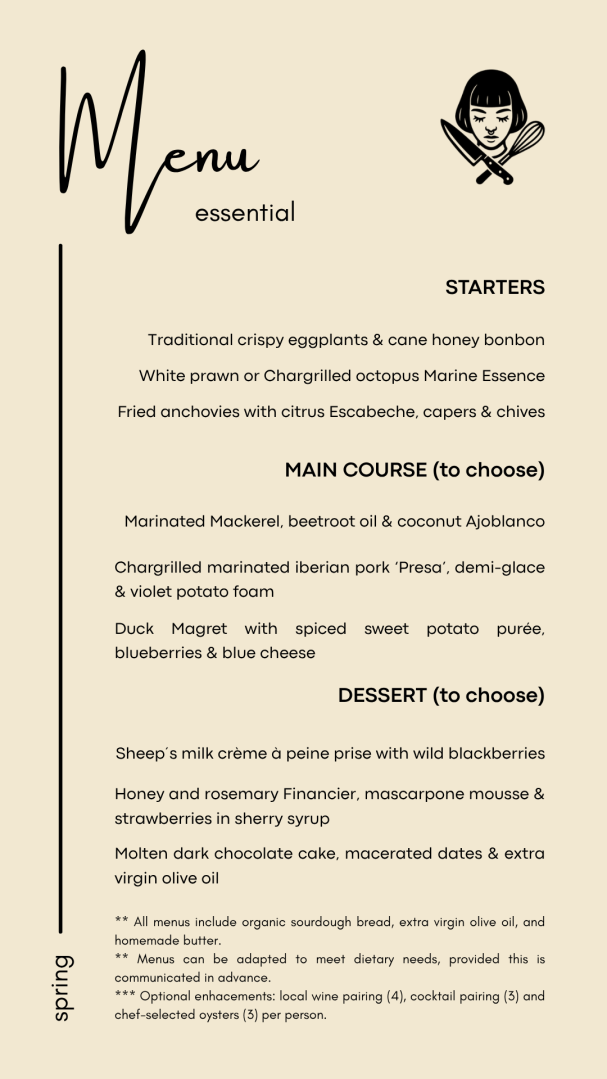 menú exclusivo, chef privado, propuesta gastronómica, catering, experiencias gastronómicas, menú degustación, sevilla, cádiz.